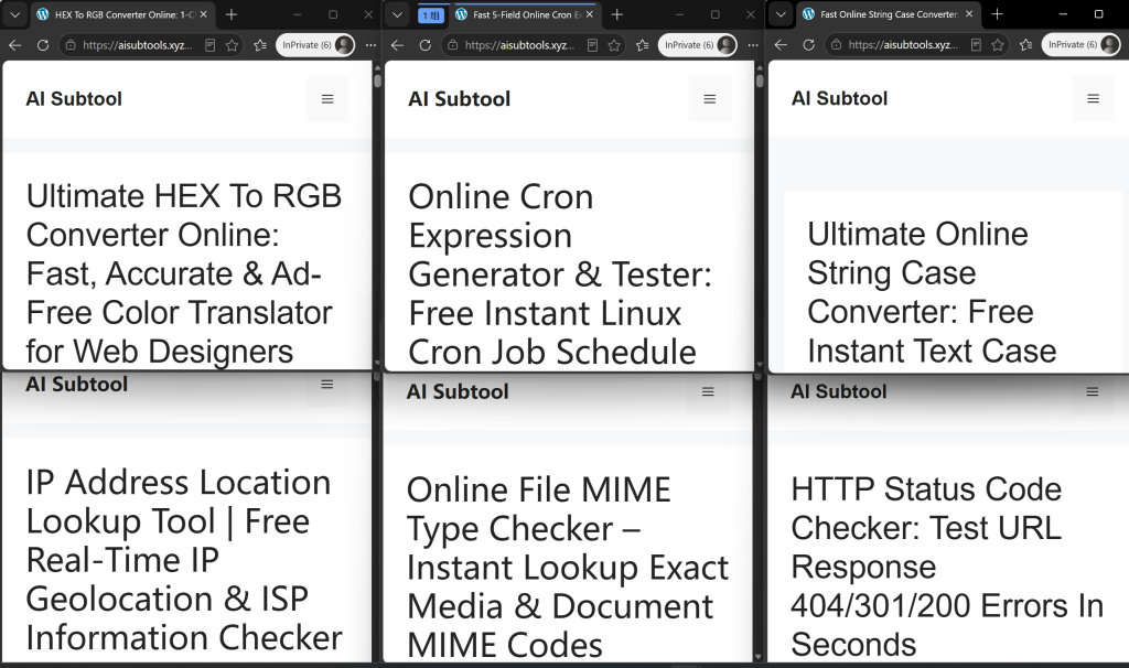 dev online utility toolkit with six free web developer tools grid preview