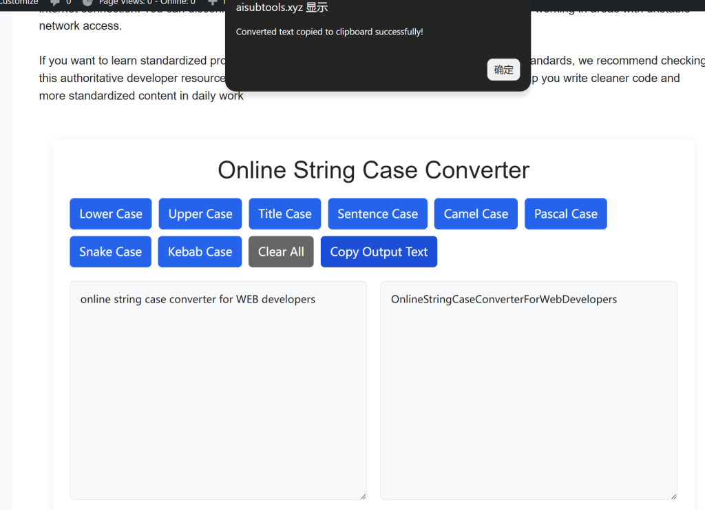 Multiple Case Format Options Inside Online String Case Converter, real-time text conversion result preview for developers and writers
